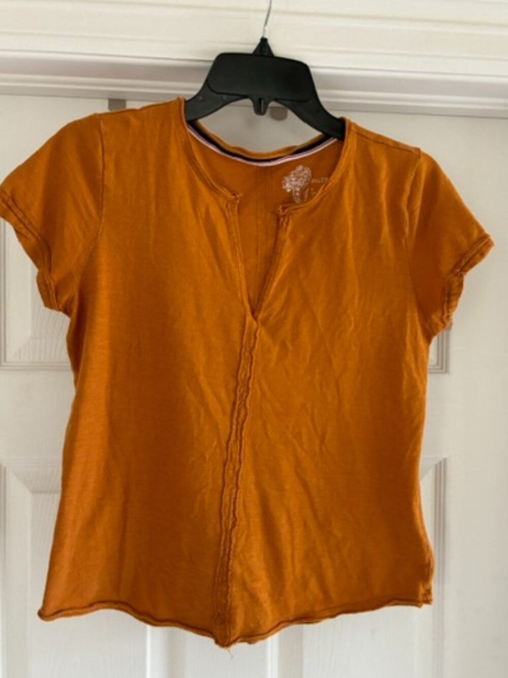 Pilcro v neck tee burnt orange tee, womens' small